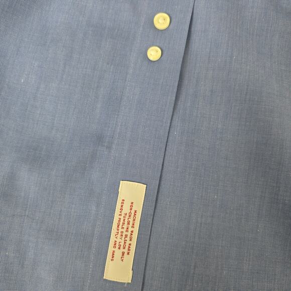 Brooks Brothers 346 Short Sleeve Non-iron The Original Polo Shirt Men 15 Blue - Picture 12 of 14